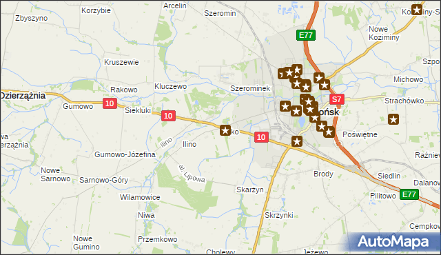 mapa Ilinko, Ilinko na mapie Targeo
