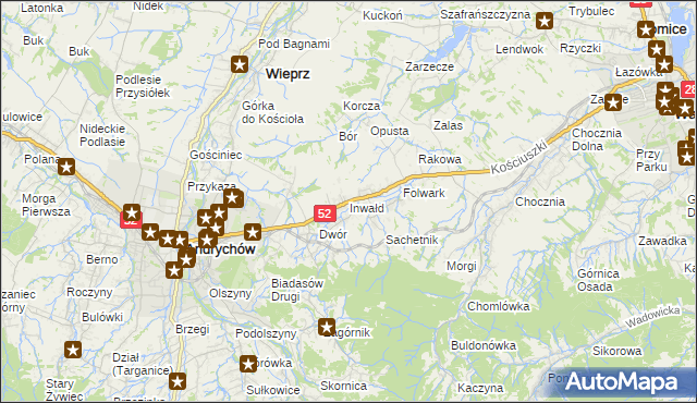 mapa Inwałd, Inwałd na mapie Targeo