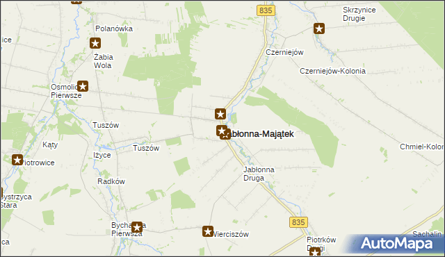 mapa Jabłonna-Majątek, Jabłonna-Majątek na mapie Targeo