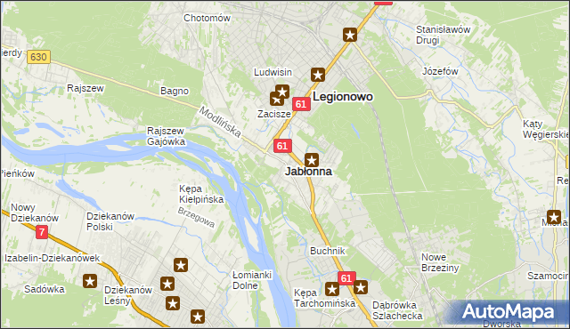 mapa Jabłonna powiat legionowski, Jabłonna powiat legionowski na mapie Targeo