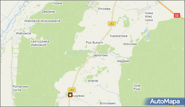 mapa Jabłonowo gmina Ujście, Jabłonowo gmina Ujście na mapie Targeo