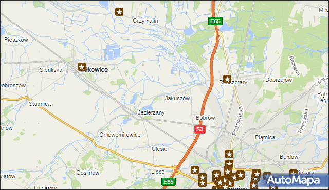 mapa Jakuszów, Jakuszów na mapie Targeo