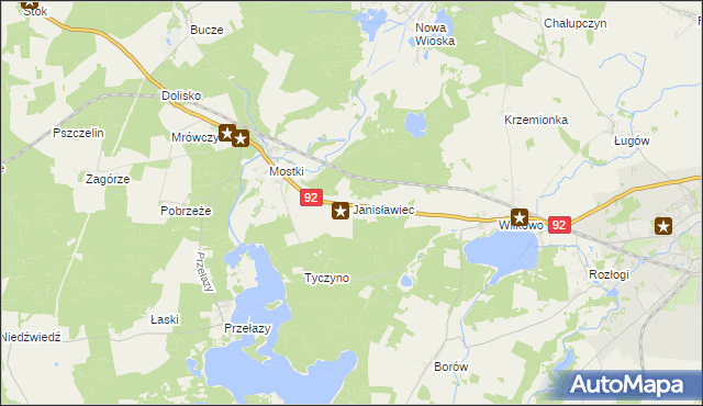 mapa Janisławiec, Janisławiec na mapie Targeo