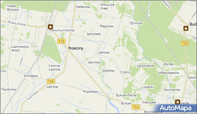 mapa Janków Trzeci gmina Rokiciny, Janków Trzeci gmina Rokiciny na mapie Targeo