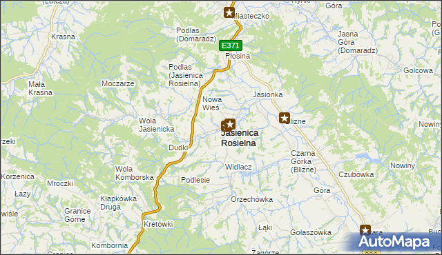 mapa Jasienica Rosielna, Jasienica Rosielna na mapie Targeo