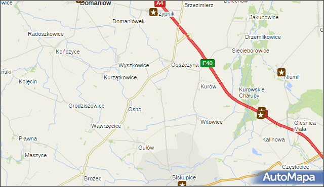 mapa Jędrzychowice gmina Wiązów, Jędrzychowice gmina Wiązów na mapie Targeo