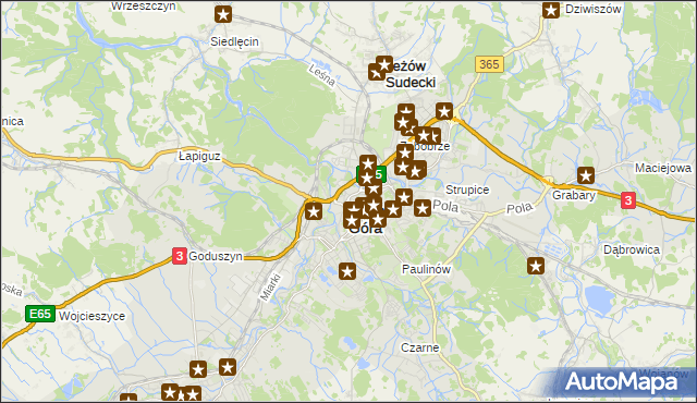 mapa Jelenia Góra, Jelenia Góra na mapie Targeo