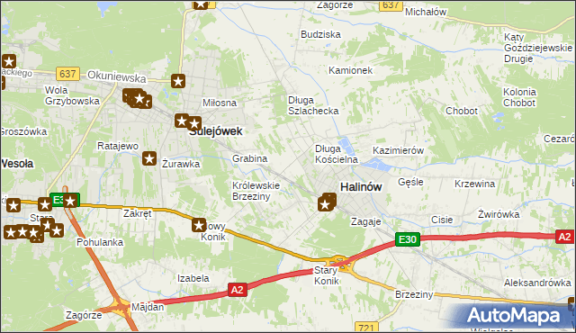 mapa Józefin gmina Halinów, Józefin gmina Halinów na mapie Targeo