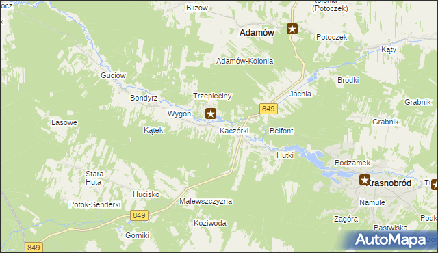 mapa Kaczórki, Kaczórki na mapie Targeo