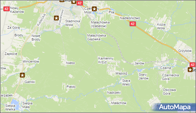 mapa Kamienny Krzyż, Kamienny Krzyż na mapie Targeo