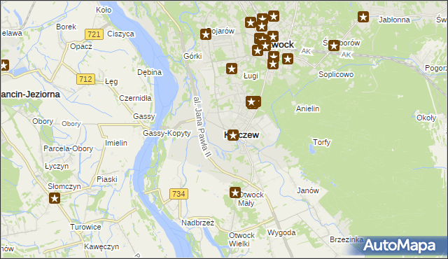 mapa Karczew powiat otwocki, Karczew powiat otwocki na mapie Targeo