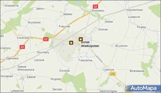 mapa Karolew gmina Borek Wielkopolski, Karolew gmina Borek Wielkopolski na mapie Targeo