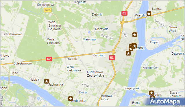 mapa Karolino gmina Serock, Karolino gmina Serock na mapie Targeo