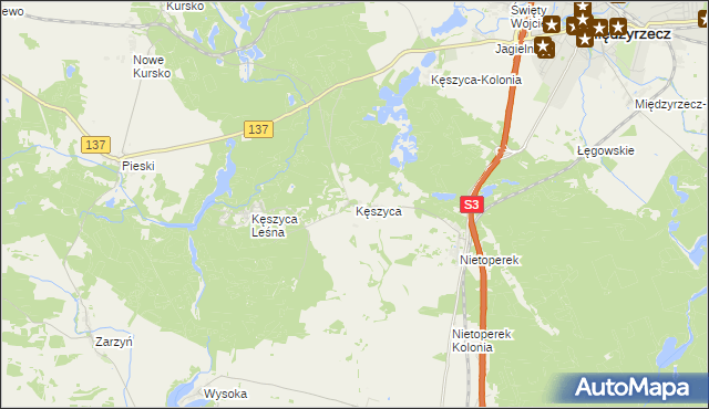 mapa Kęszyca, Kęszyca na mapie Targeo