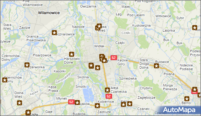 mapa Kęty, Kęty na mapie Targeo