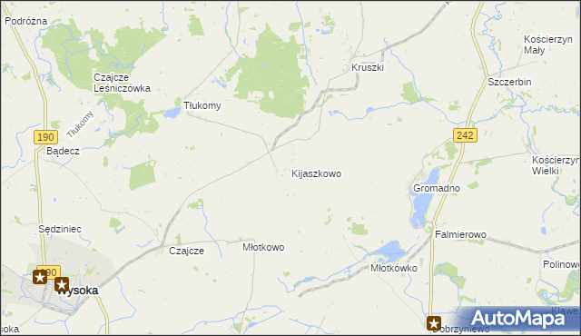mapa Kijaszkowo gmina Wysoka, Kijaszkowo gmina Wysoka na mapie Targeo