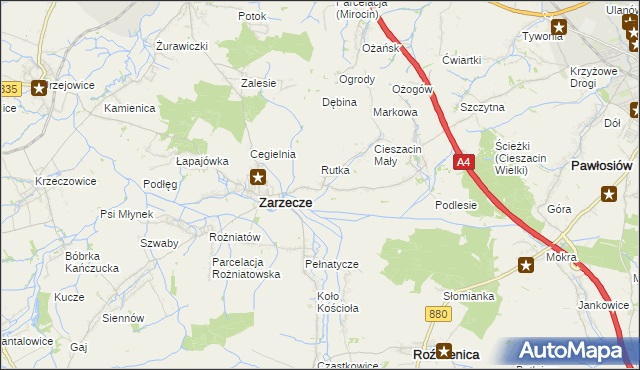 mapa Kisielów gmina Zarzecze, Kisielów gmina Zarzecze na mapie Targeo