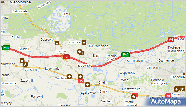 mapa Kłaj, Kłaj na mapie Targeo