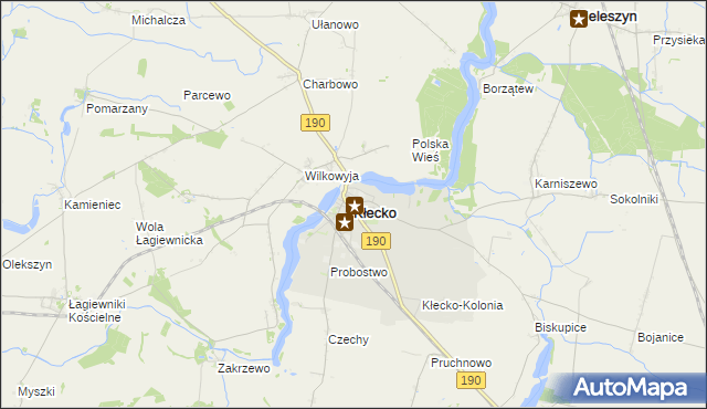 mapa Kłecko, Kłecko na mapie Targeo