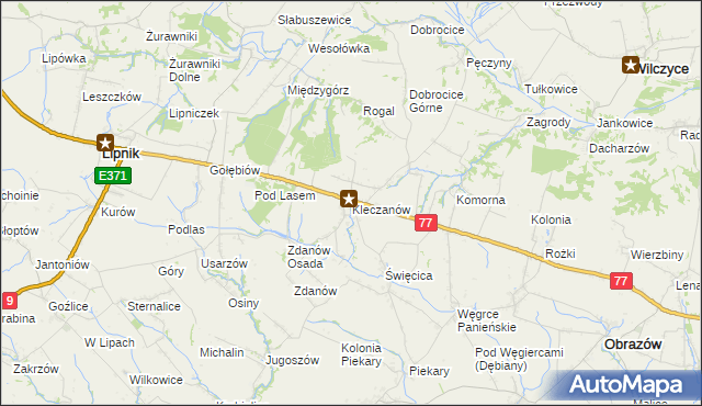 mapa Kleczanów, Kleczanów na mapie Targeo