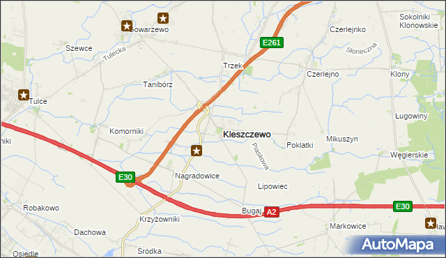 mapa Kleszczewo powiat poznański, Kleszczewo powiat poznański na mapie Targeo