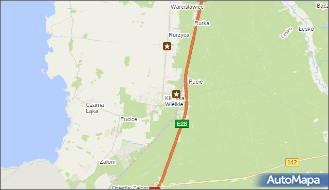 mapa Kliniska Wielkie, Kliniska Wielkie na mapie Targeo