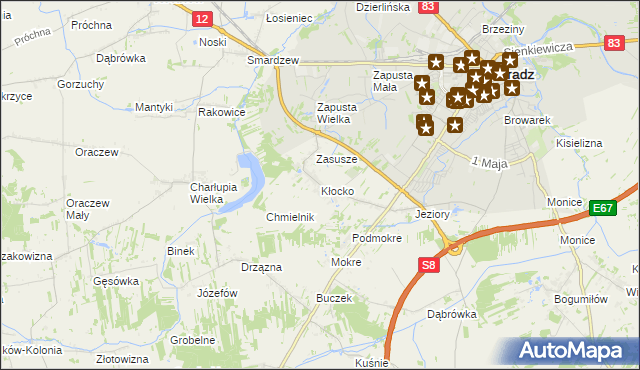 mapa Kłocko, Kłocko na mapie Targeo