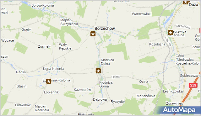 mapa Kłodnica Dolna, Kłodnica Dolna na mapie Targeo