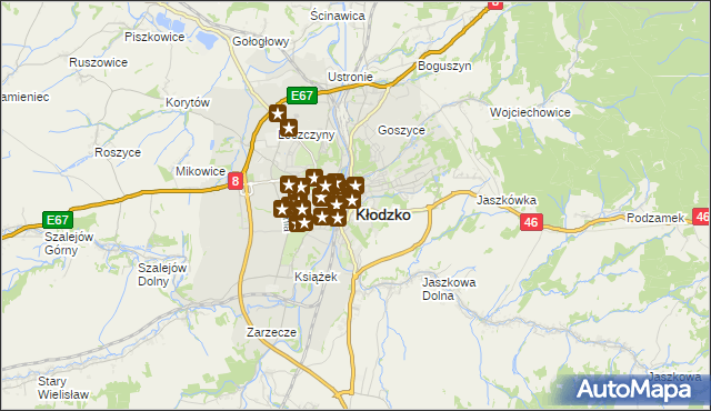 mapa Kłodzka, Kłodzko na mapie Targeo