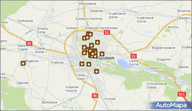 mapa Kluczbork, Kluczbork na mapie Targeo