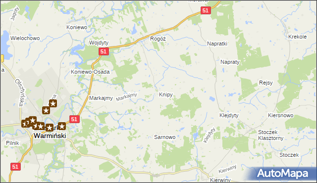mapa Knipy, Knipy na mapie Targeo