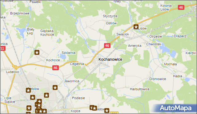 mapa Kochanowice, Kochanowice na mapie Targeo