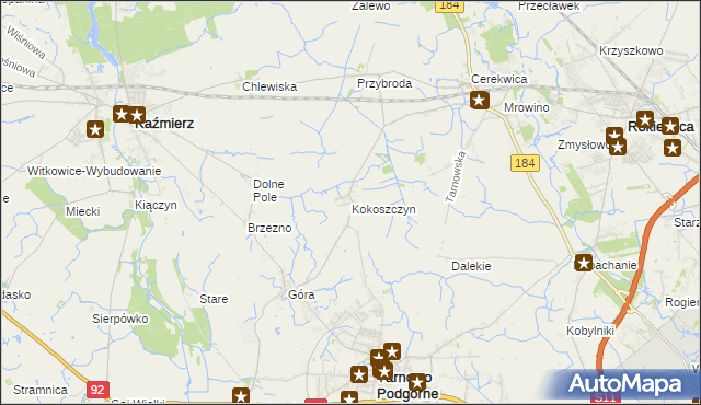 mapa Kokoszczyn gmina Tarnowo Podgórne, Kokoszczyn gmina Tarnowo Podgórne na mapie Targeo