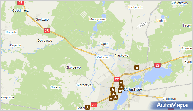 mapa Kołdowo, Kołdowo na mapie Targeo