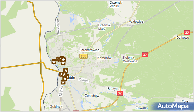 mapa Komorów gmina Gubin, Komorów gmina Gubin na mapie Targeo
