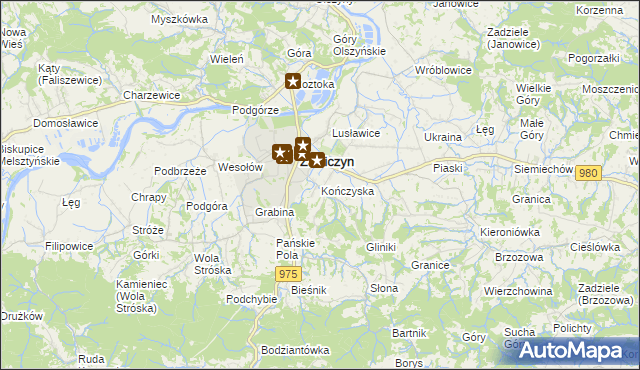 mapa Kończyska, Kończyska na mapie Targeo