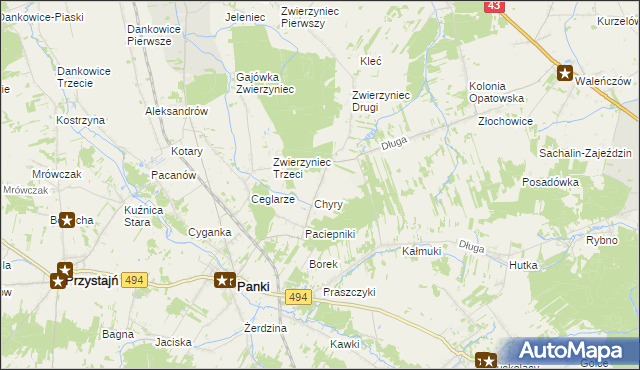 mapa Konieczki gmina Panki, Konieczki gmina Panki na mapie Targeo