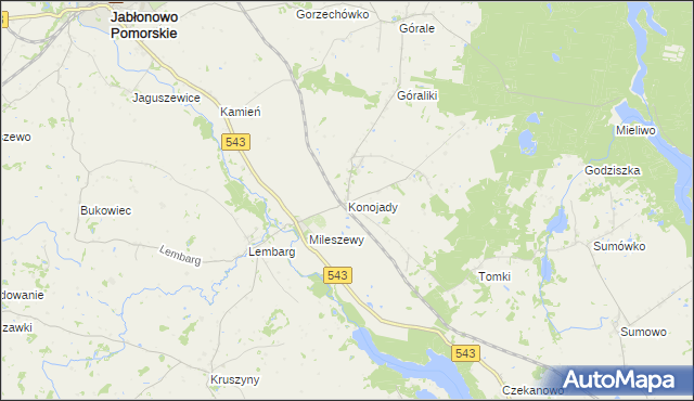 mapa Konojady, Konojady na mapie Targeo