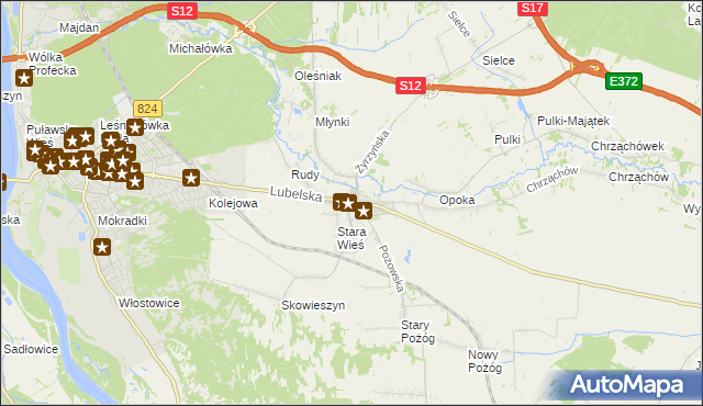 mapa Końskowola, Końskowola na mapie Targeo