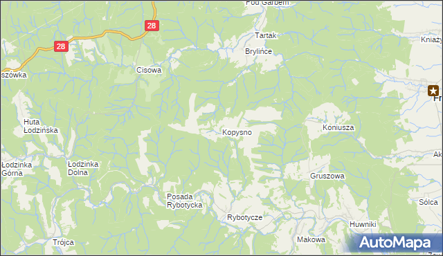 mapa Kopysno, Kopysno na mapie Targeo