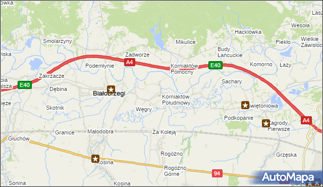 mapa Korniaktów Południowy, Korniaktów Południowy na mapie Targeo