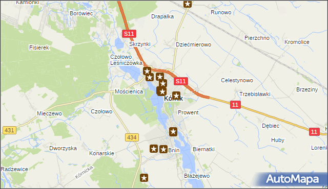 mapa Kórnik, Kórnik na mapie Targeo