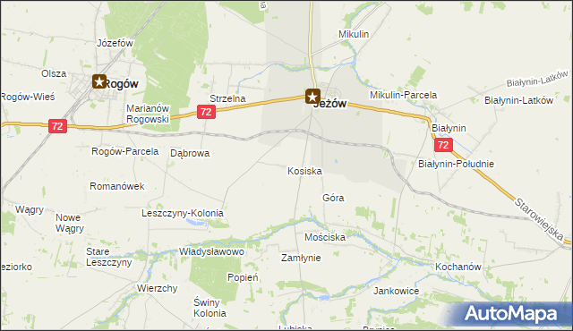 mapa Kosiska gmina Jeżów, Kosiska gmina Jeżów na mapie Targeo