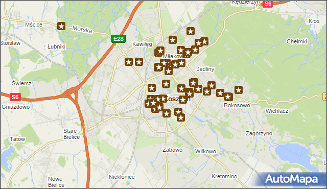 mapa Koszalina, Koszalin na mapie Targeo