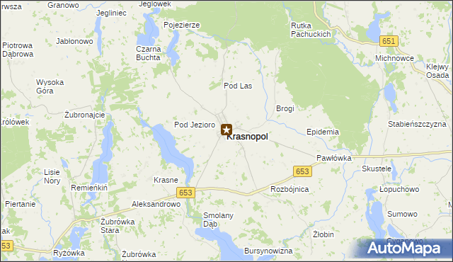mapa Krasnopol, Krasnopol na mapie Targeo