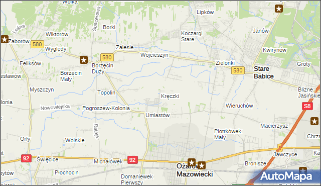 mapa Kręczki, Kręczki na mapie Targeo