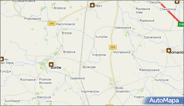 mapa Kręczków, Kręczków na mapie Targeo