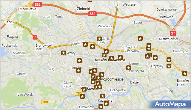mapa Krowodrza, Krowodrza na mapie Targeo