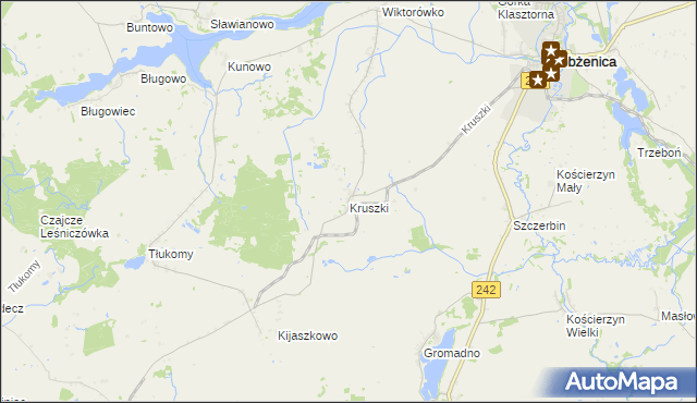 mapa Kruszki gmina Łobżenica, Kruszki gmina Łobżenica na mapie Targeo