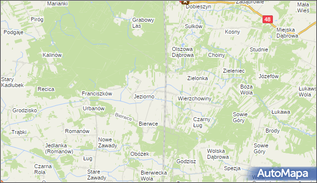 mapa Kruszyna gmina Jedlińsk, Kruszyna gmina Jedlińsk na mapie Targeo